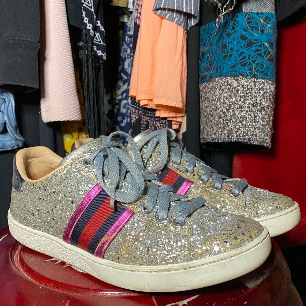 Authentic Gucci glitter sneakers